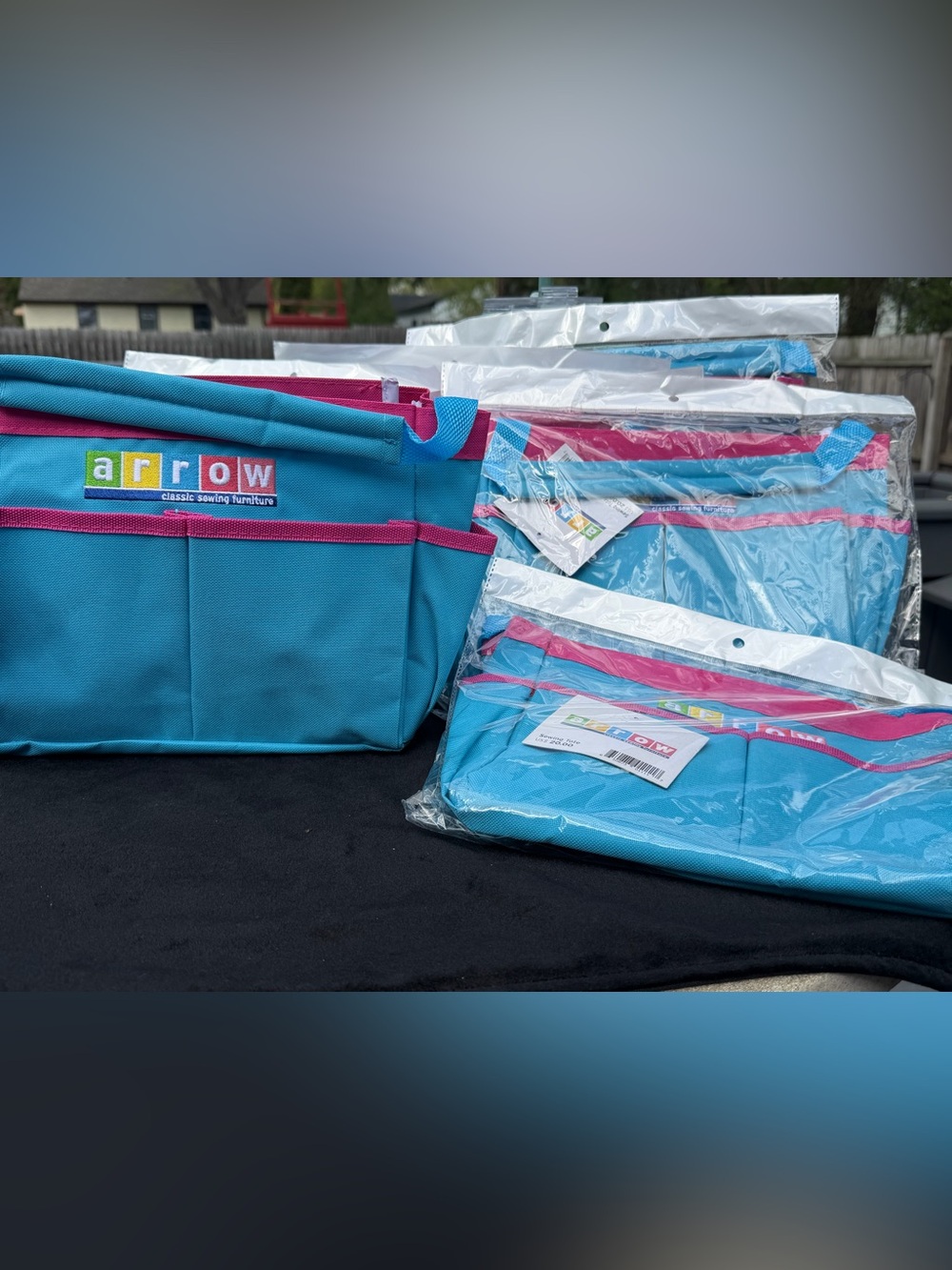 Arrow Blue & Pink Sewing Caddy or multiple use organization bag!